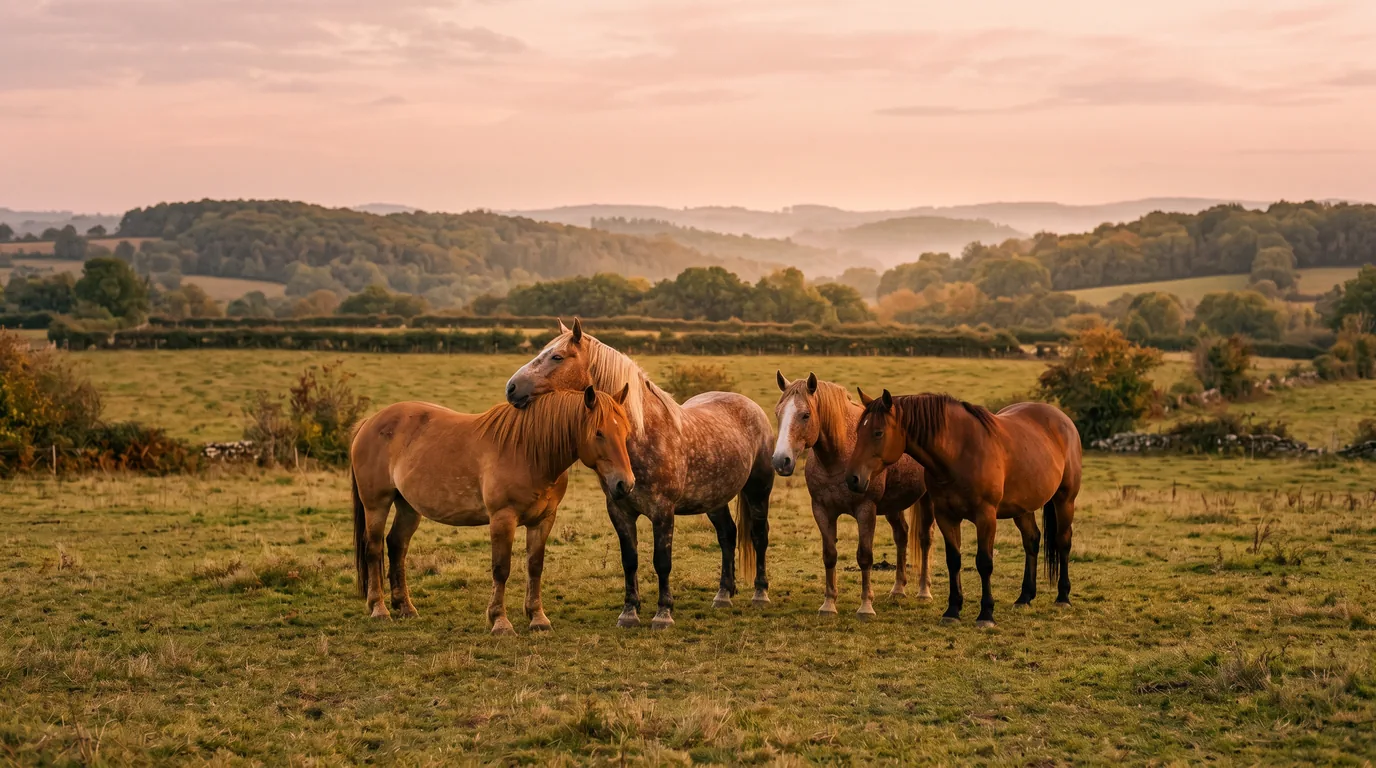 Les chevaux du Esprit Libre Équin en liberté, Haute-Vienne